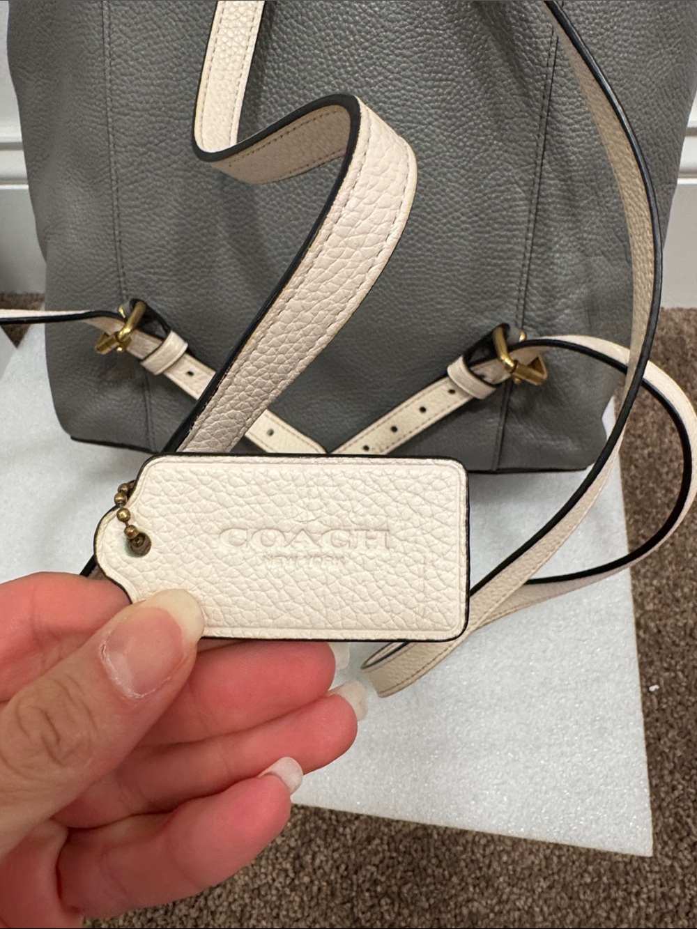 Coach Evie colorblock snakeskin cinch backpack with hangtag 76107 COA - Picture 3 of 13